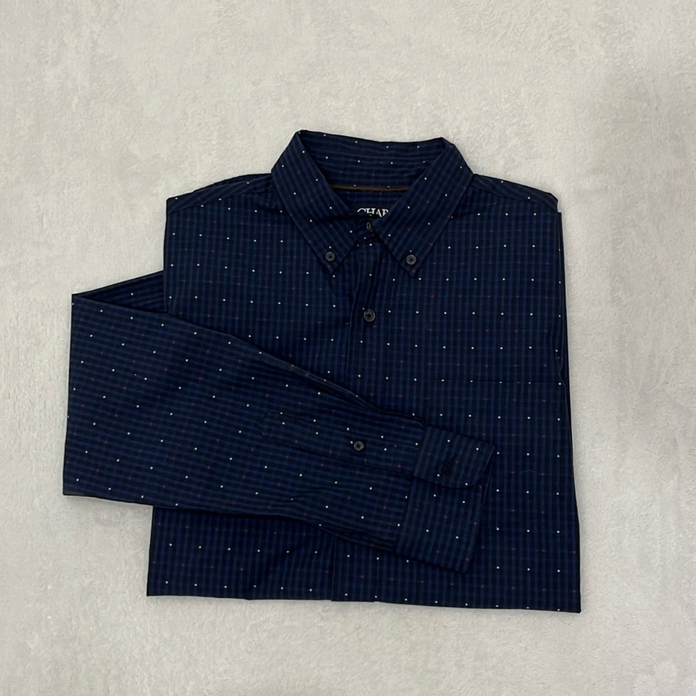 Chap’s Men’s Long Sleeve Button Down Dress Shirt Size Medium